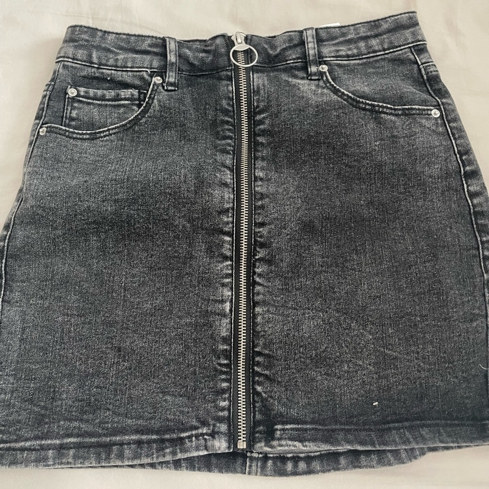 black denim skirt